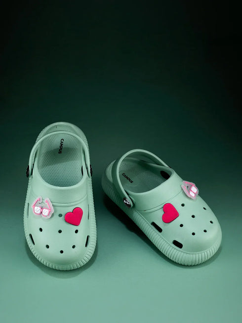 GC-9002K Green Kid's Clogs